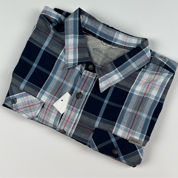 NWT Eddie Bauer Men’s Plaid Button-Down Shirt SZ 2XL/XXL Outdoor Hiking Casual - Picture 1 of 8